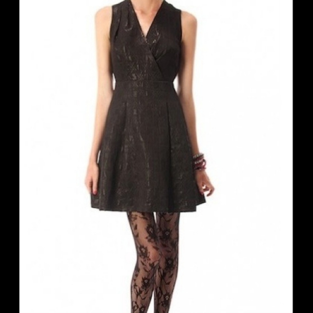 Kirna Zapete for Target Metallic Jacquard Zip Dress in black Size 2